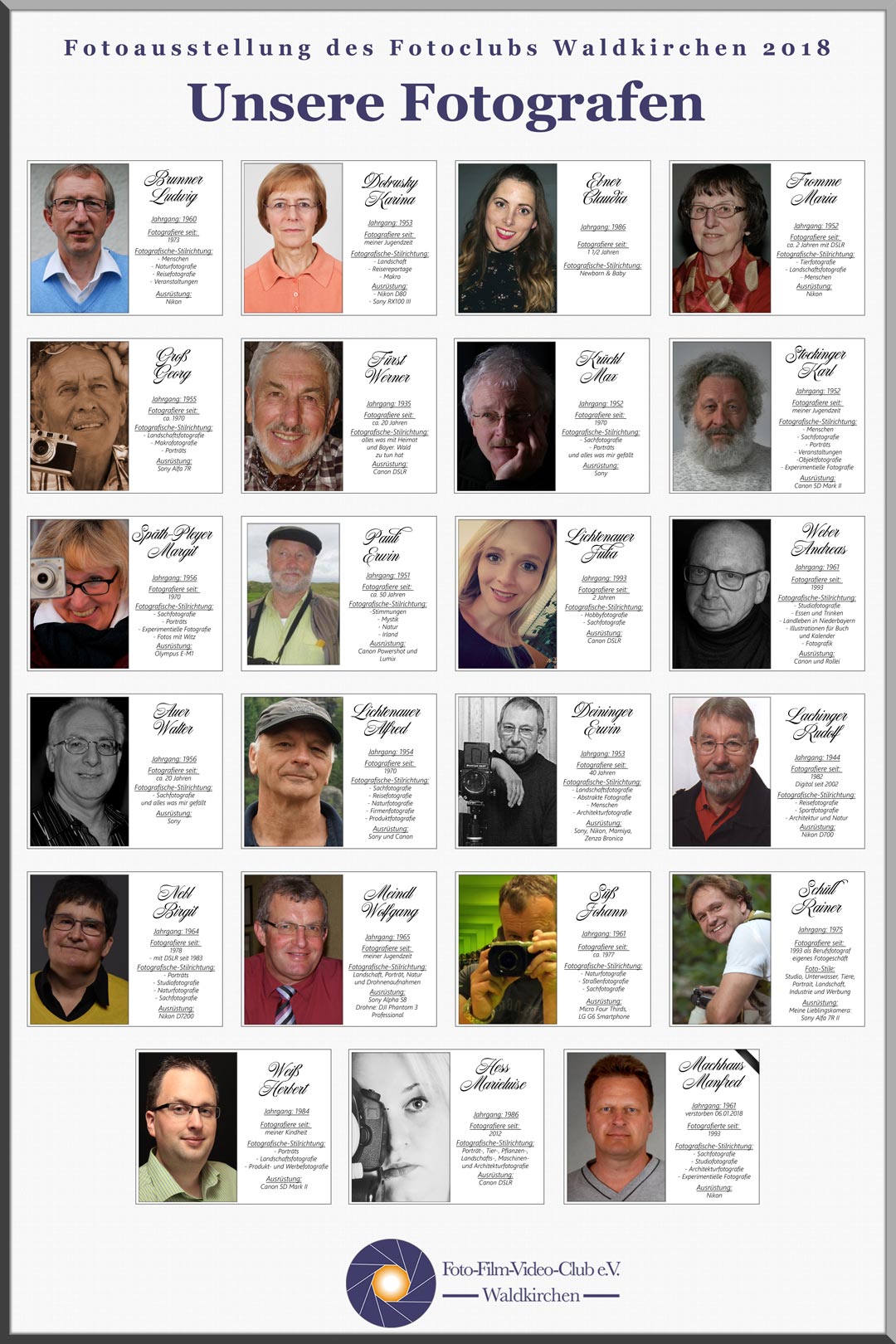 Fotoausstellung Fotoclub Waldkirchen 2018 3 Fotografen